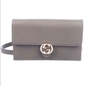 Gucci interlocking G wallet on a chain